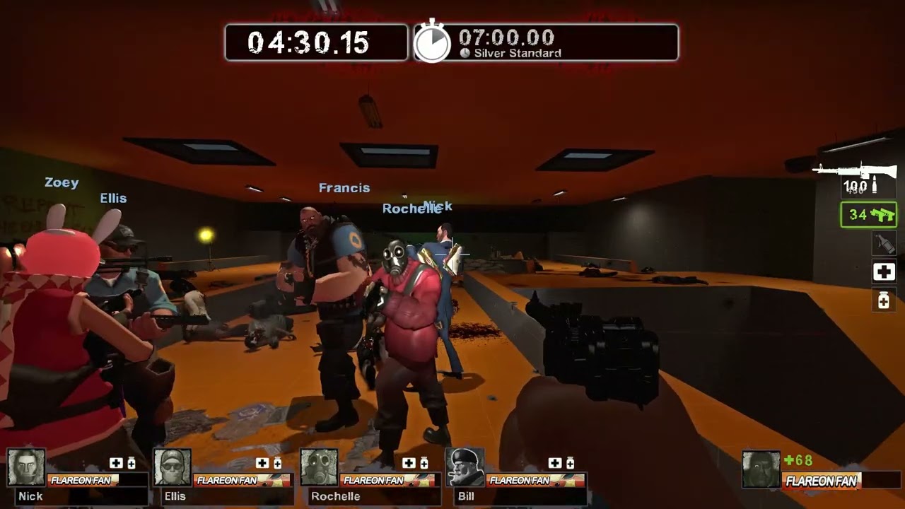 Left 4 Dead 2 Left 2 Die Survival with all 8 Survivors (No Commentary)