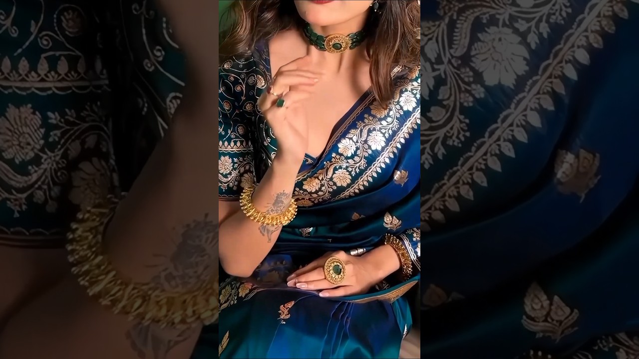 ✨&hearts;️New Trendy Party Wear Saree Design 2025 | ✨ Bridal hairstyle 😍#youtubeshorts #fashion#shorts