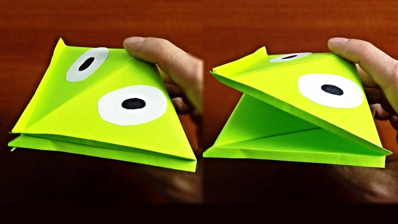 Квакающая лягушка из бумаги / Подвижные оригами  Paper frog
