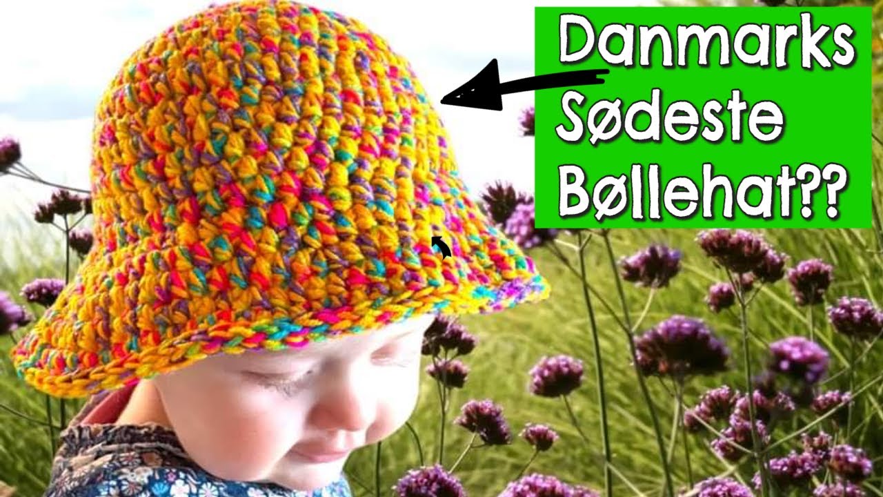 ALLE kan lave denne hæklede BØLLEHAT! Hæklet Sommerhat, Lær at hækle babyhue - Hækling for begyndere