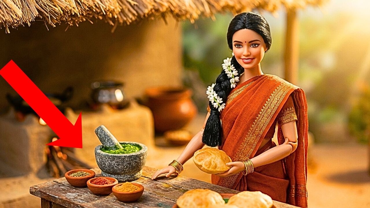 Cocina de Puri Frito con Muñeca en Miniatura ASMR | Historia de Cocina Pequeña de Aldea Rústica