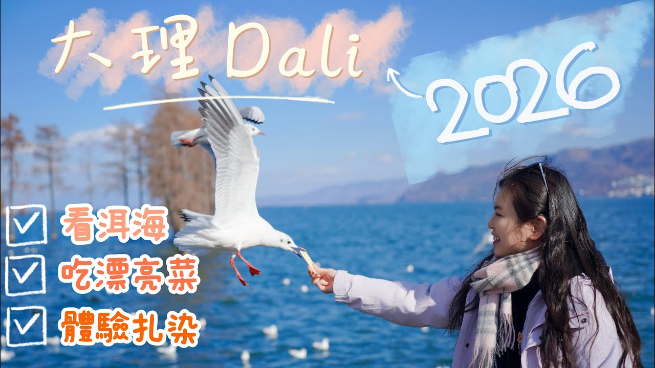 ［🍄雲南Ep3]大理3天2夜🕊️￼餵海鷗💙扎染體驗🏯大理古城