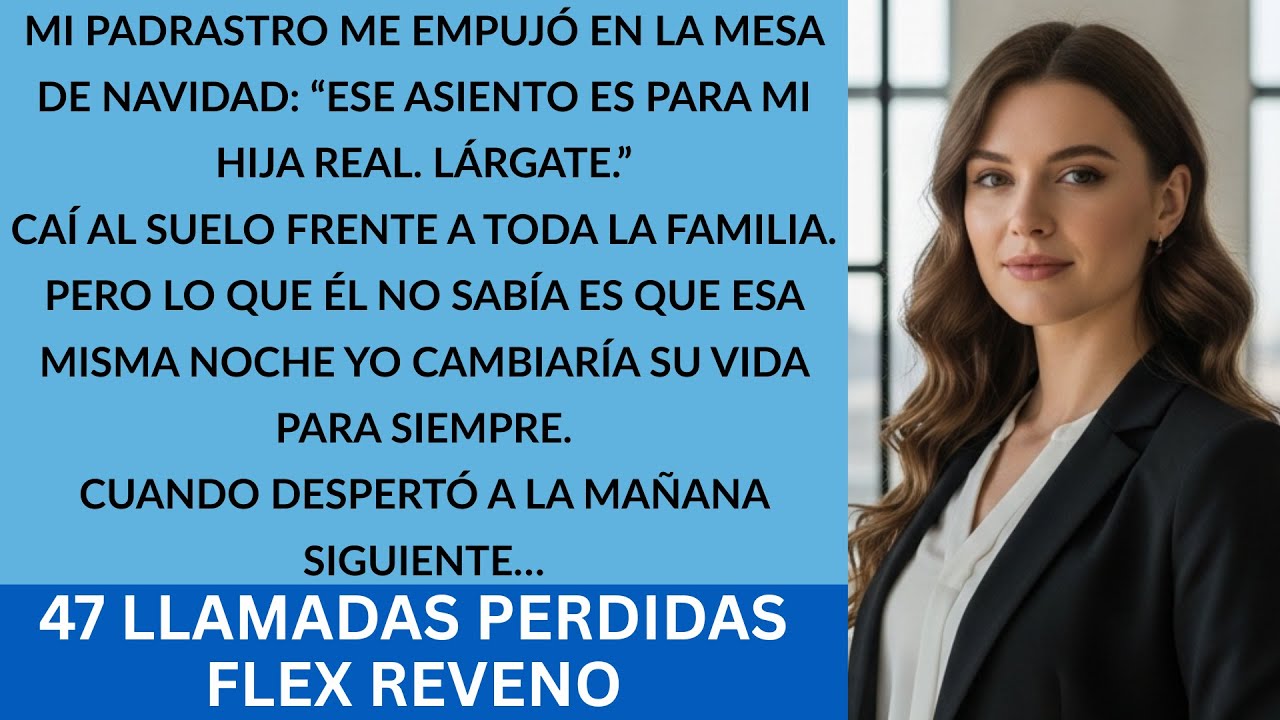 Mi padrastro me empujó en la mesa de Navidad: “Ese asiento es para mi hija REAL, lárgate.” Y me fui…
