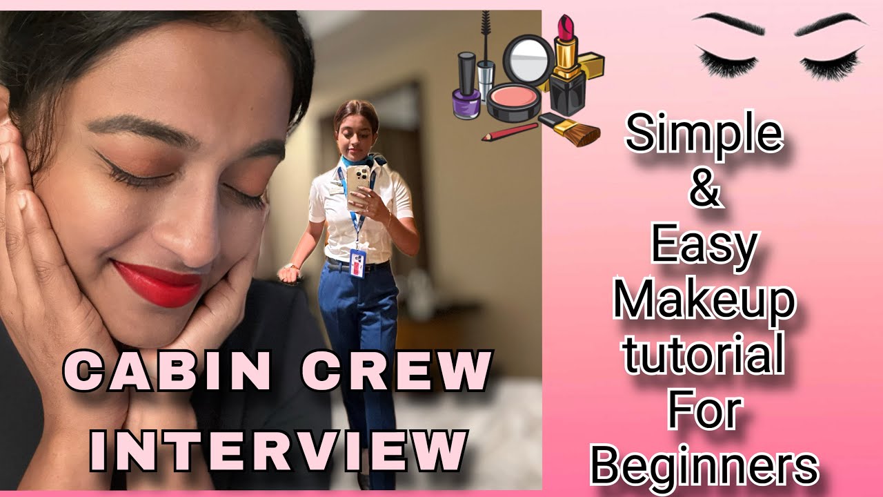 🛫Cabin crew interview makeup tutorial for beginners💋💄|തുടക്കകാർക്ക് അത്രേം simpleആയിട്ടുള്ള tips