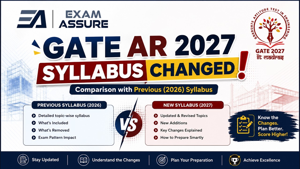GATE AR 2027 Syllabus Changed  | Comparison with Previous (2026) Syllabus by Exam Assure Classes