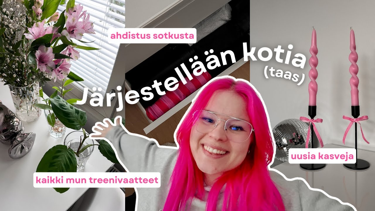 Kotivlogi 🏡🧺 järjestellään vaatekaappia + esittelen uudet huonekasvit