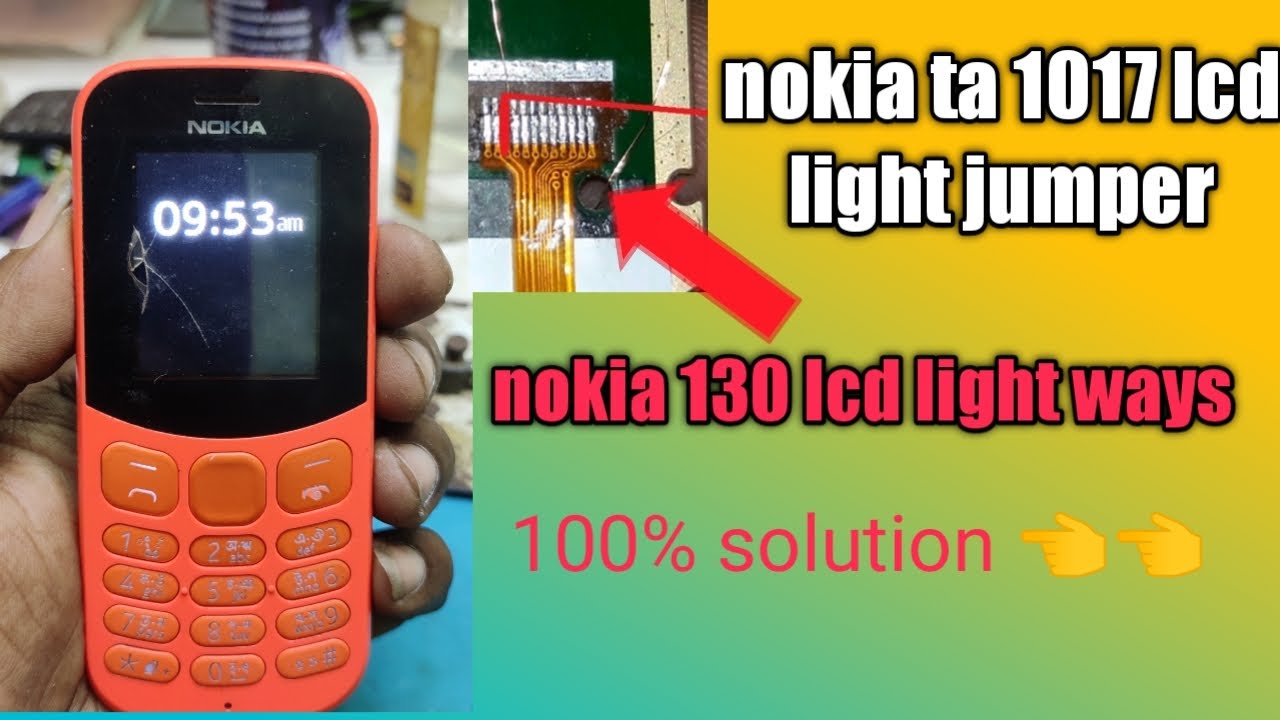 nokia ta 1017 display light jumper  latest solution/  display light way nokia 130 .....