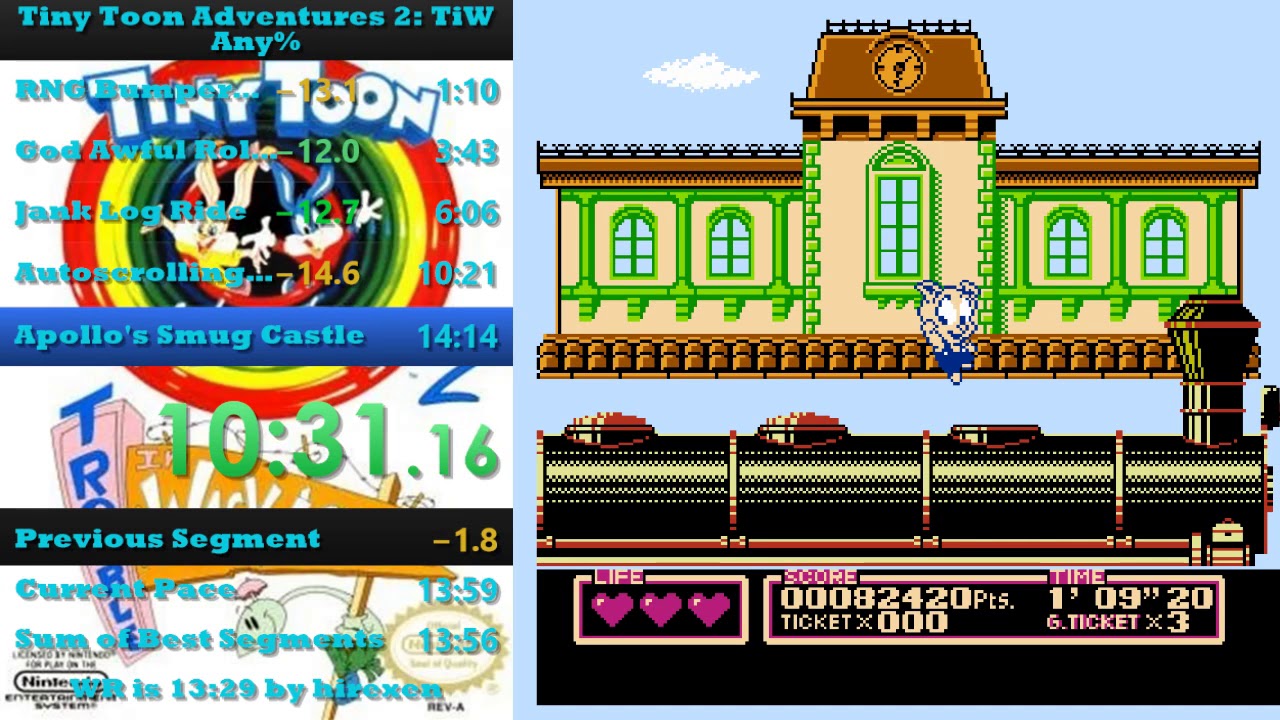 Tiny Toon Adventures 2 Trouble in WackyLand Speedrun in 13:51