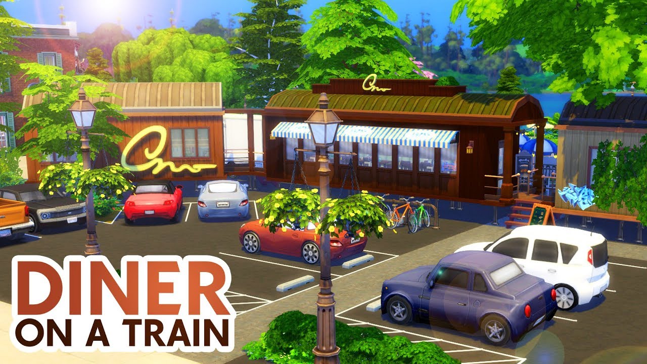 TRAIN CAR DINER // Sims 4 Speed Build