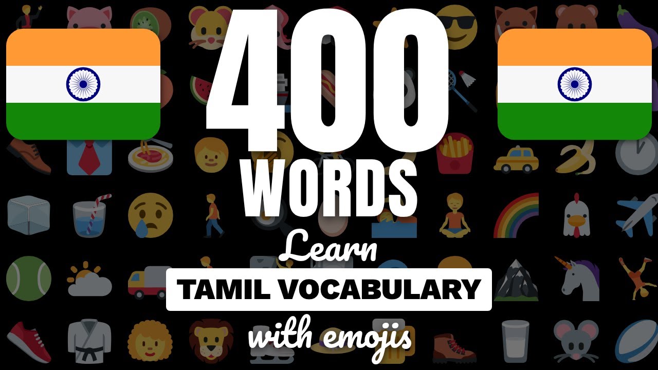 Learn Tamil vocabulary with emojis and example sentences! Basic nouns & adjectives
