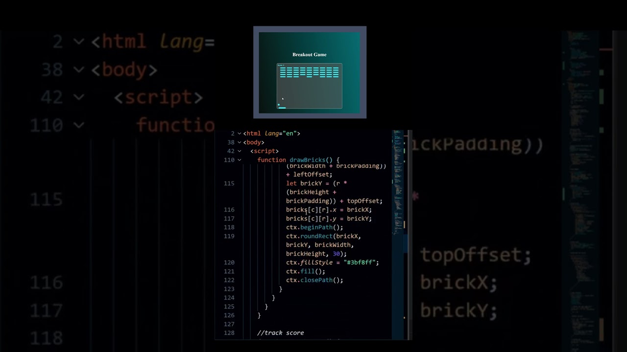 Create breakout game project using html css and JS | JavaScript Game Projects