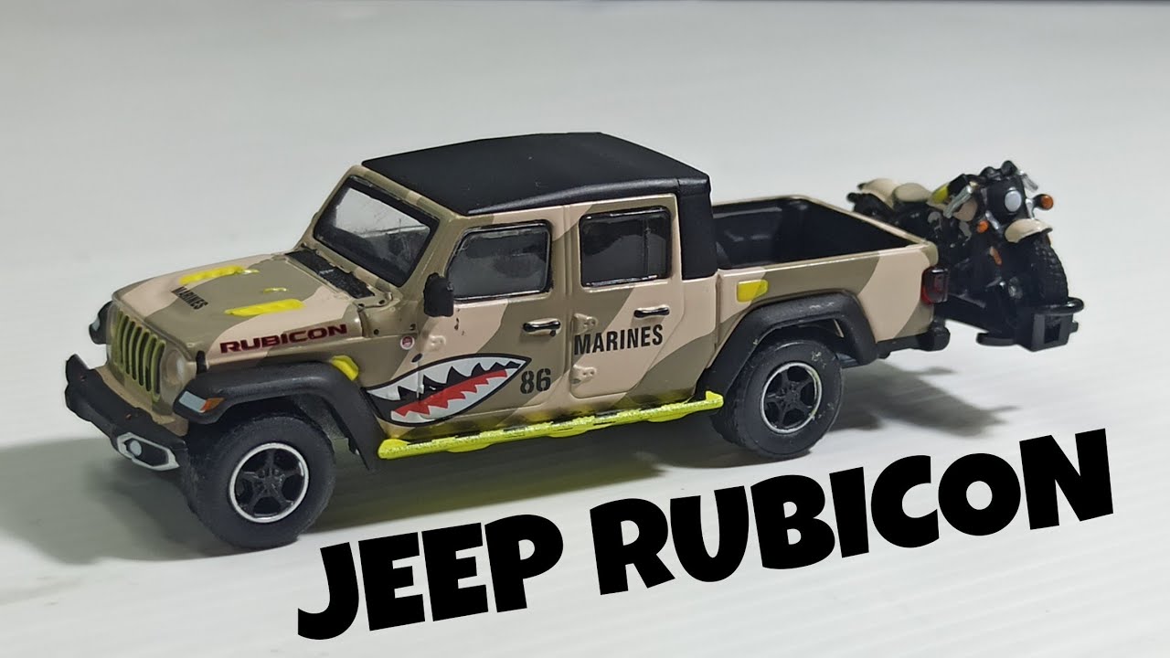 MAINAN MOBIL JEEP RUBICON AROGAN GARANG GREENLIGHT 2020 JEEP GLADIATOR RUBICON WITH MOTORCYCLE