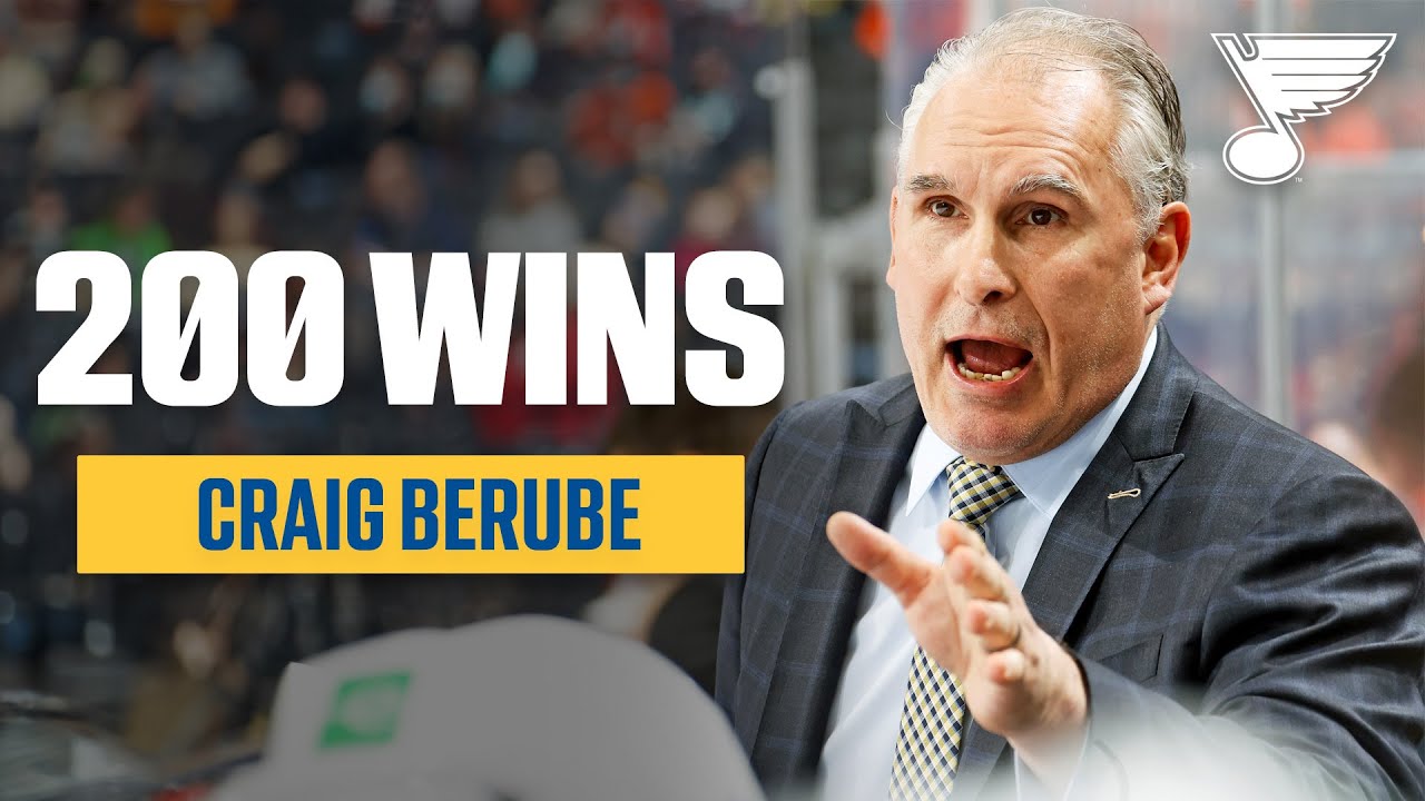 Blues celebrate Craig Berube's 200th win