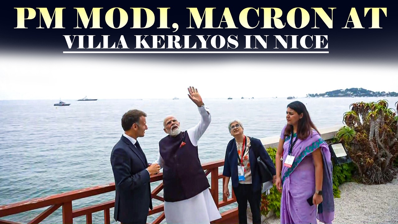 WATCH LIVE: PM Modi interacts with French President Macron at Villa Kerlyos in Nice, France | India