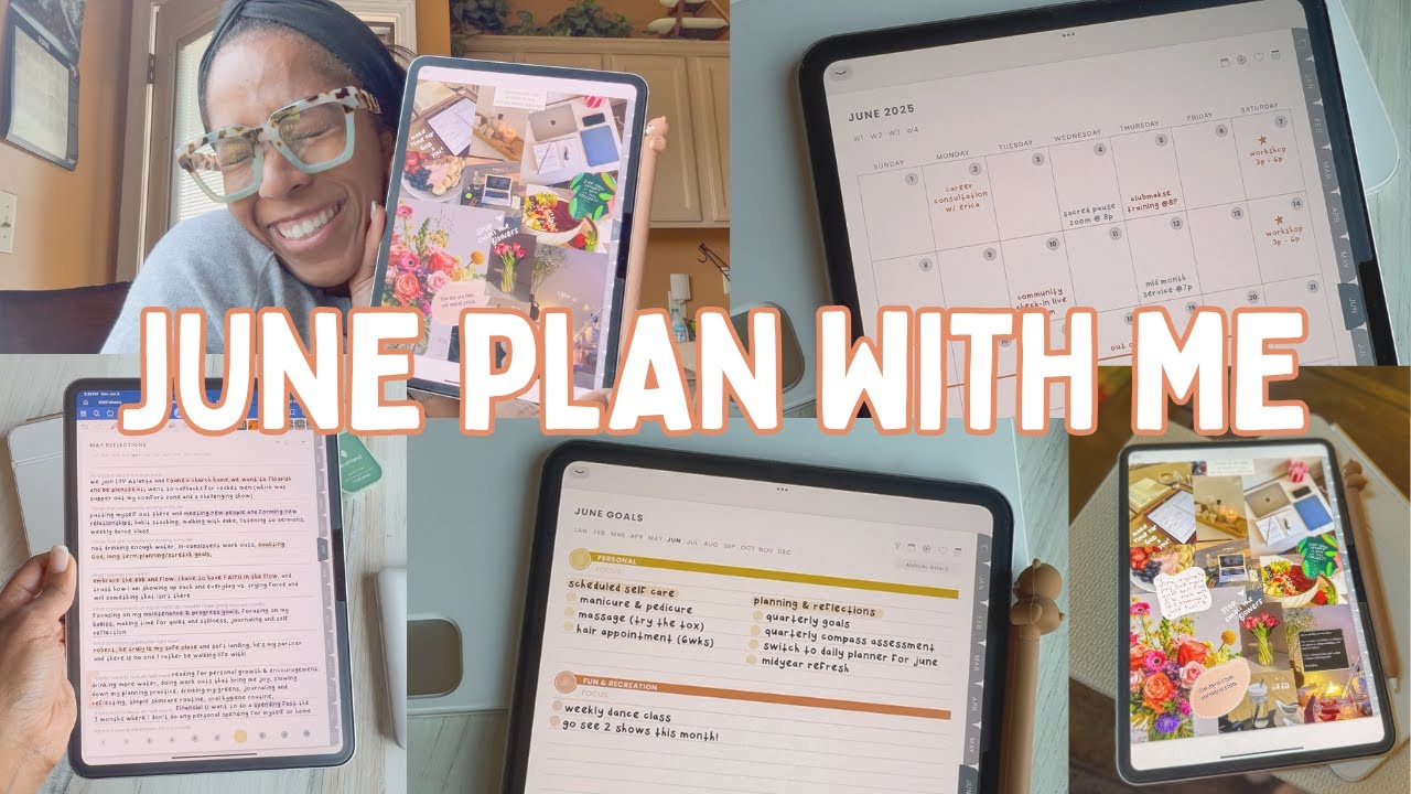 JUNE PLAN WITH ME | digital planning, goals & vision board