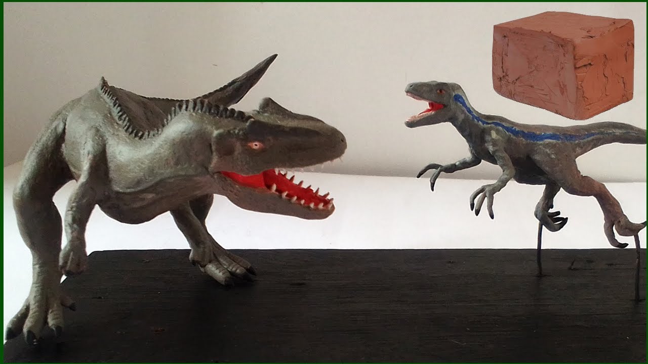 VELOCIRAPTOR VS ALLOSAURUS WITH CLAY/PLASTILINA. Jurassic World: Mundo Jurásico.