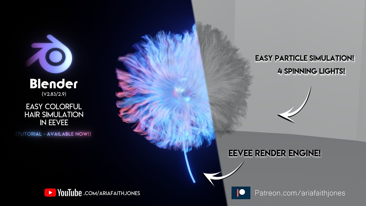 How to | Easy Colorful Hair Simulation | Blender 2.83 / 2.9 EEVEE | TUTORIAL