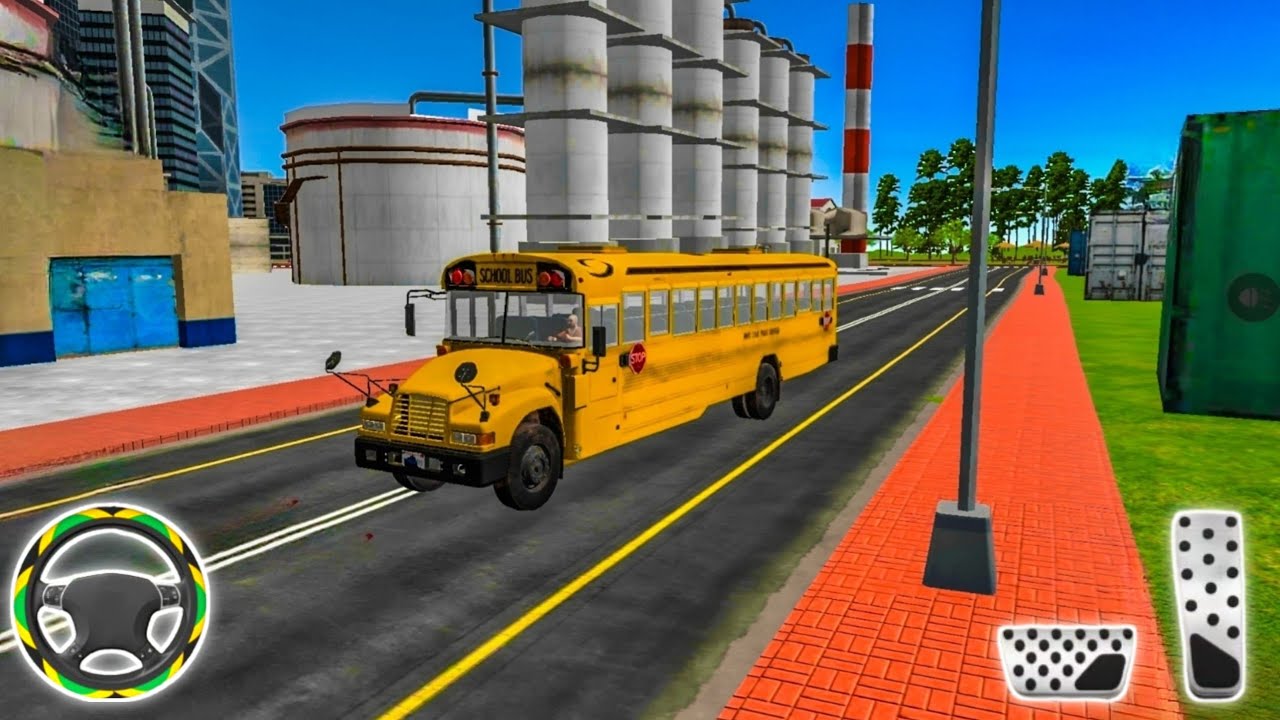 School Bus Simulator Game  | Realistic City Bus Driving Gameplay