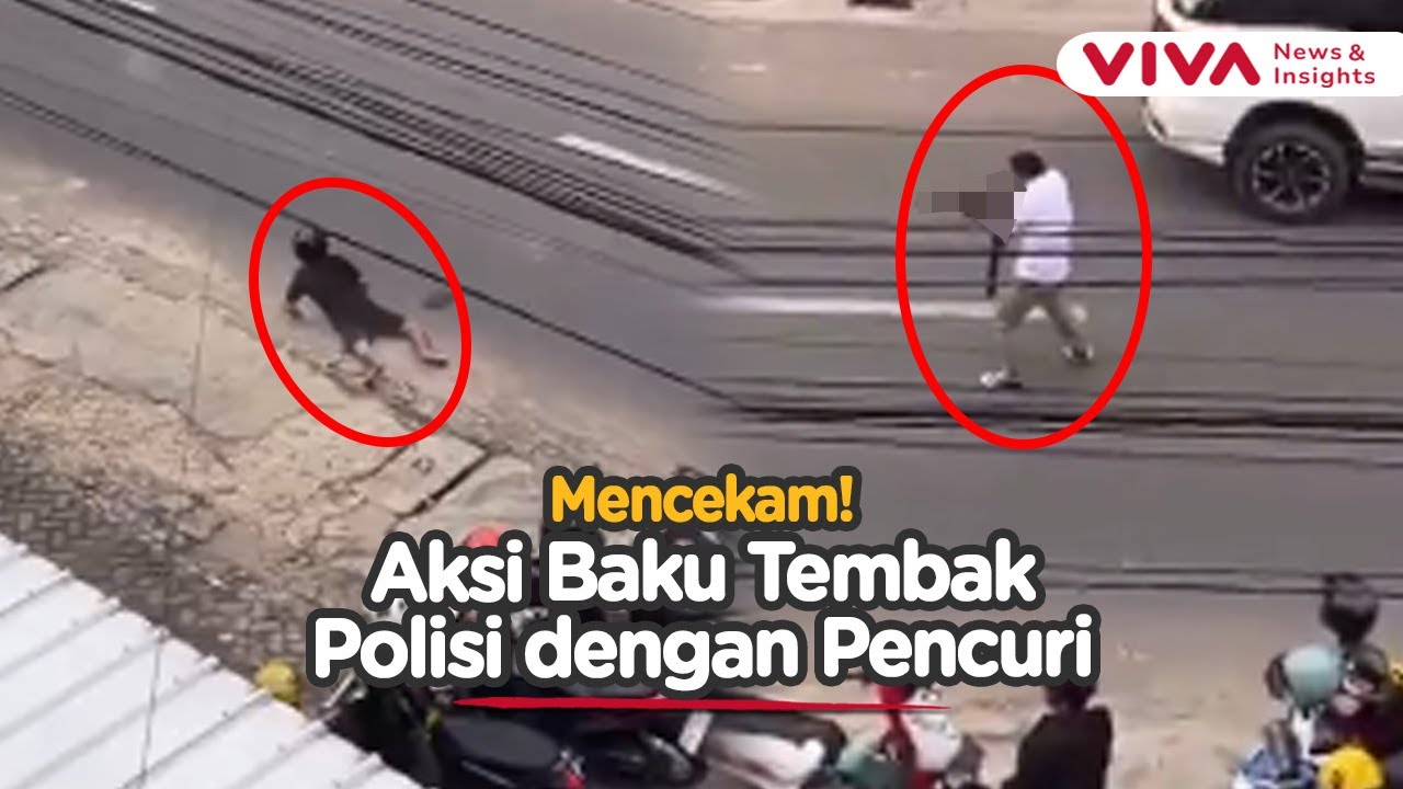 Bak Film Action! Detik-detik Maling Baku Tembak dengan Polisi