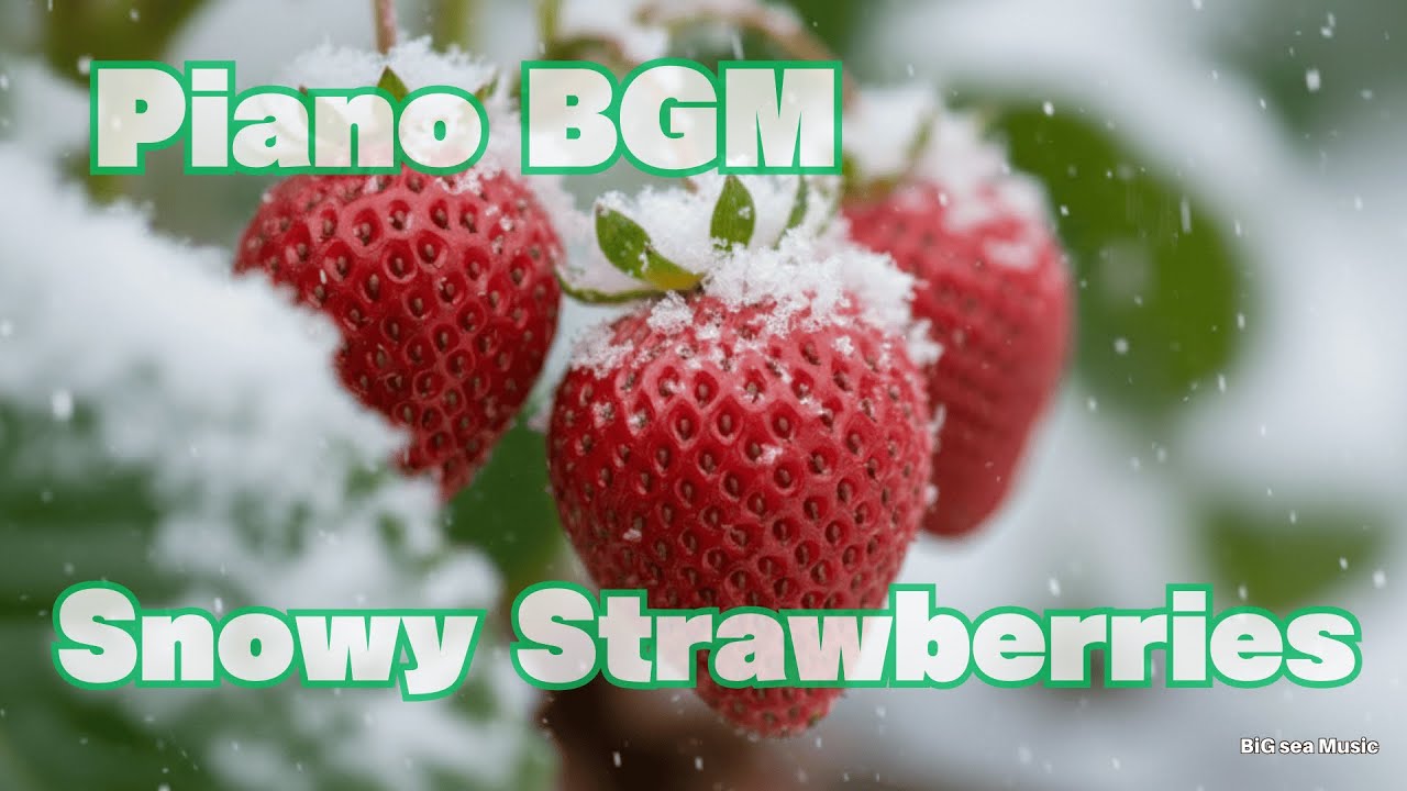 Snowy Strawberries with Warm Piano BGM｜雪といちご