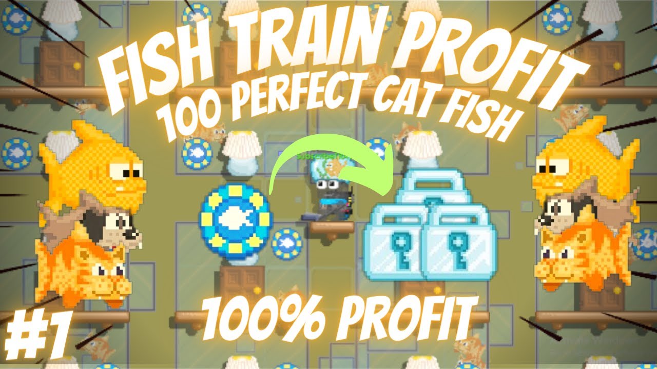 FISH TRAIN GACHA - 100 PERFECT CATFISH, DOGFISH, & GOLDFISH (100% PROFIT) [MUST WATCH] l Growtopia
