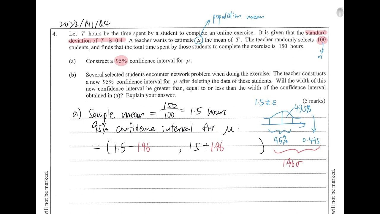 HKDSE 2022/M1/Q4 (Confidence interval)