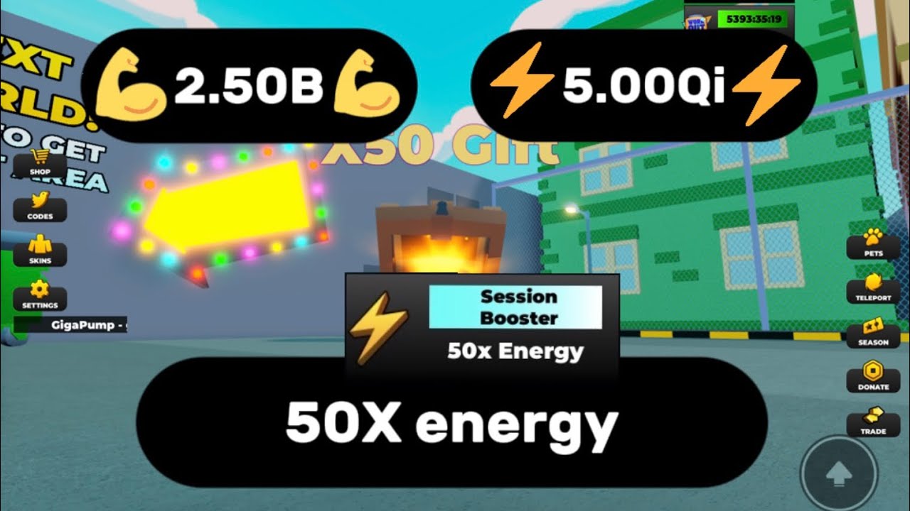 Событие «50-кратное увеличение энергии» — Симулятор силача в Roblox