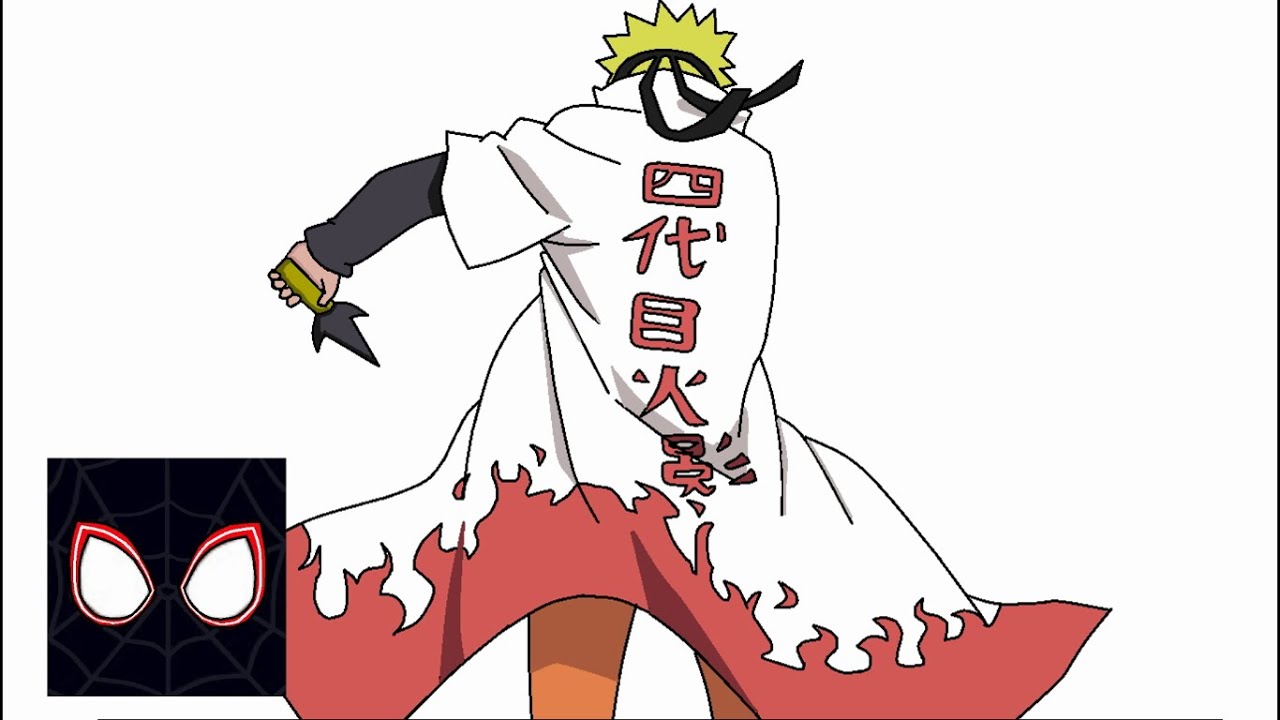 How To Draw Naruto Wearing 4th Hokage Cloak | Step by Step