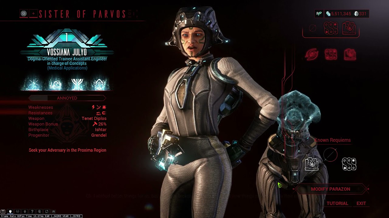 Warframe   Sister of Parvos Voice line #1