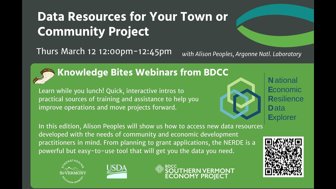 Knowlege Bites: Data Resources for Your Town or Community Project