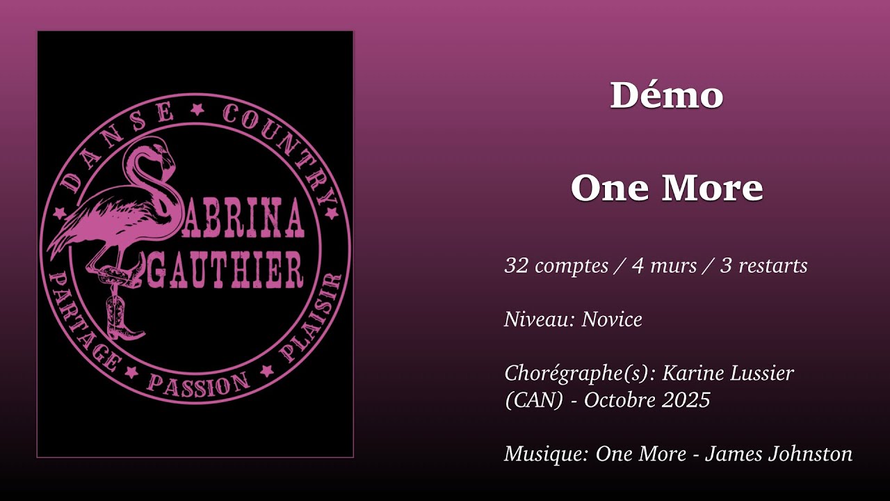 Démo One More - Danse Country Sabrina  Gauthier