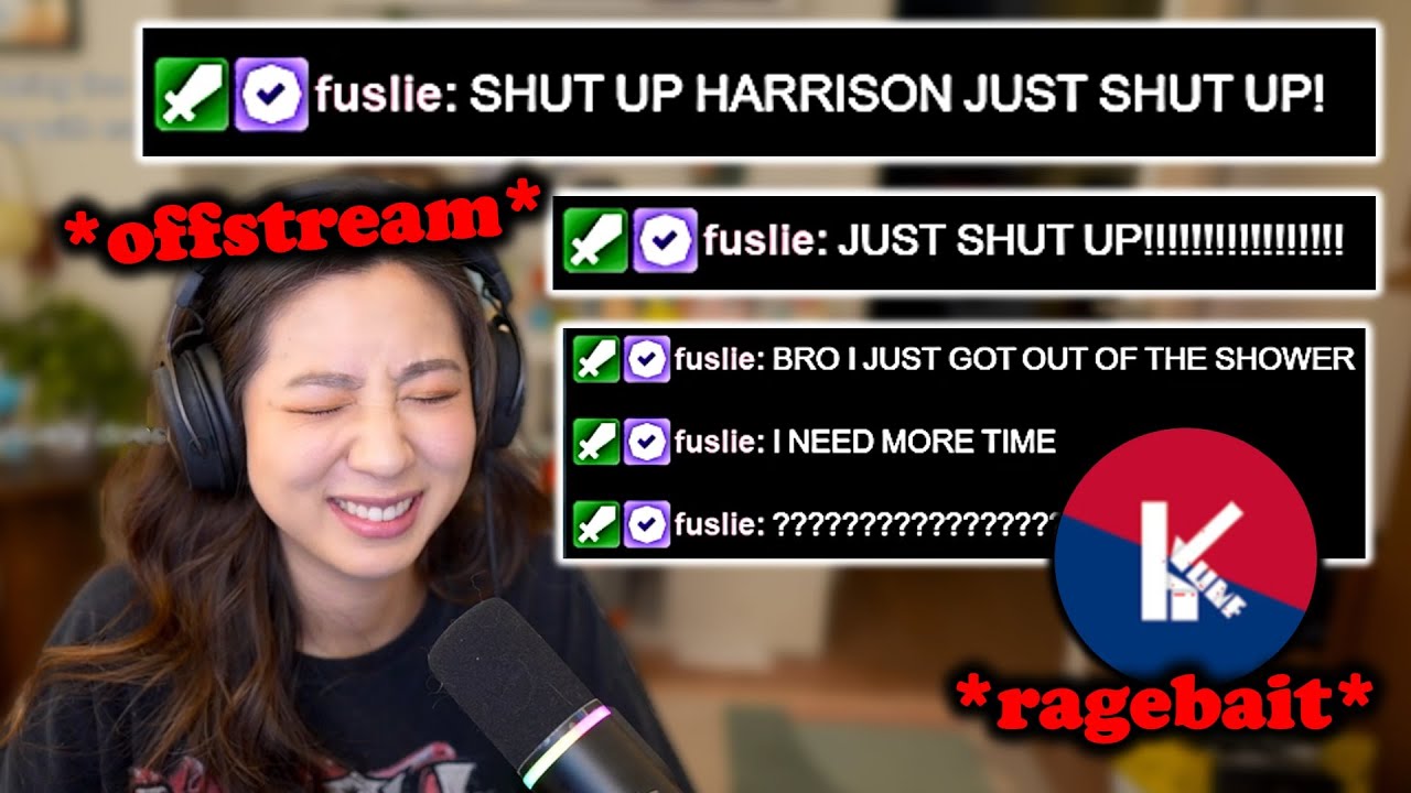 Offstream Fuslie с трудом справляется с Ragebait
