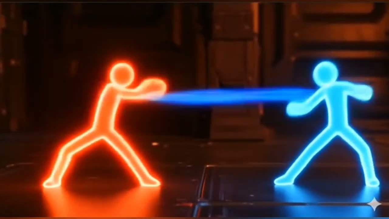 Stick Fight Red vs Blue #ai 😂