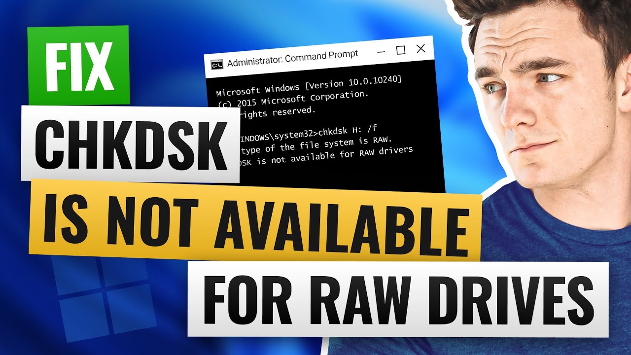 Исправление ошибки CHKDSK недоступно для дисков RAW