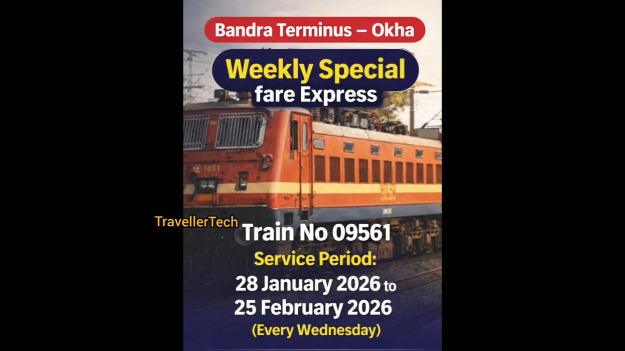 NEW Special Fare Train! Bandra Terminus Mumbai ➝ Okha | Train No 09561