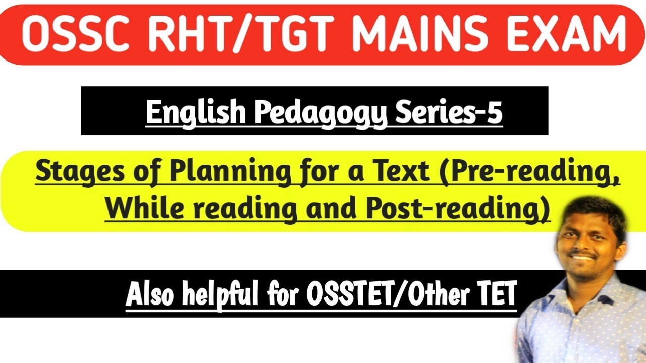 Stages of Planning for a Text( Pre-reading, While reading and Post-reading)|RHT|English Pedagogy|