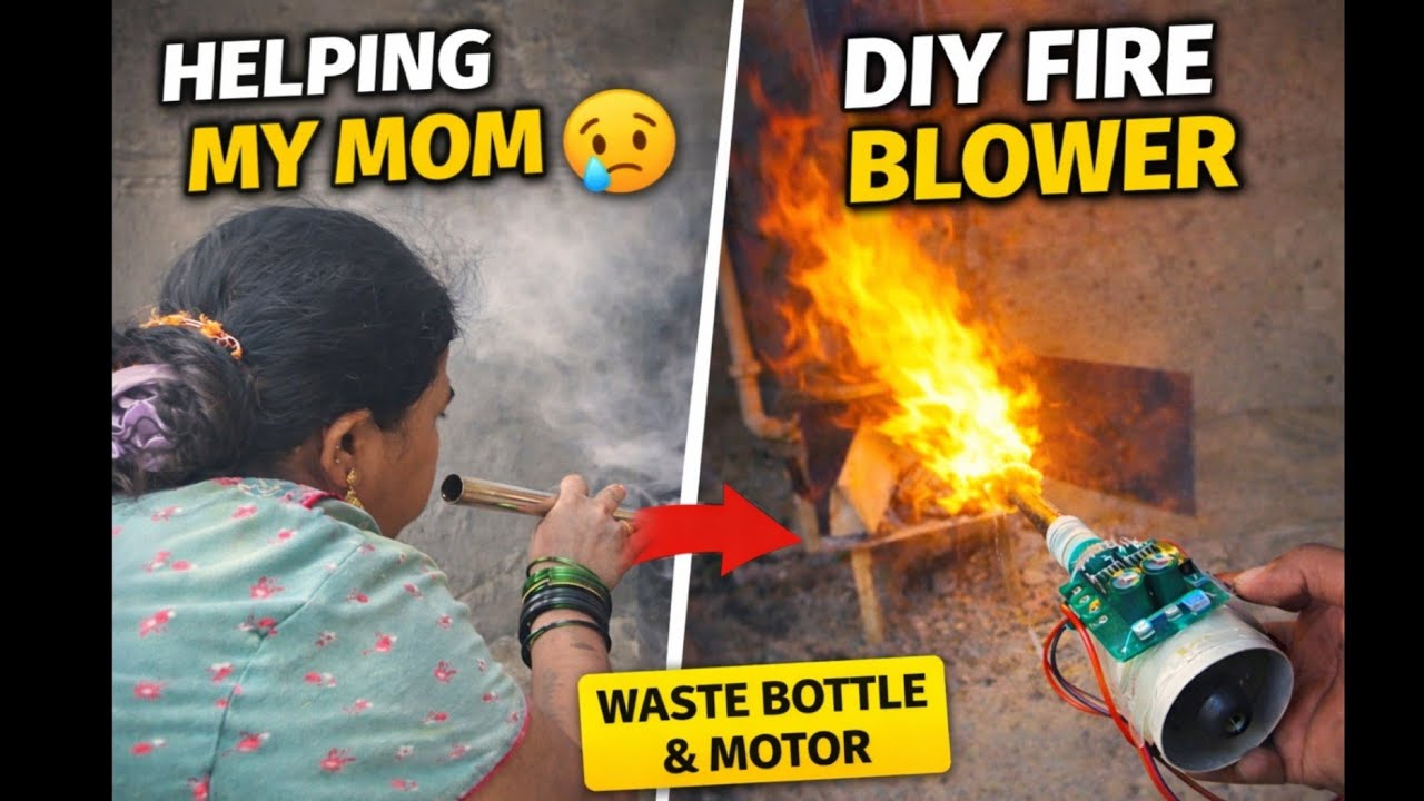 My Mom Was Blowing Fire by Mouth 😢 So I Made This DIY Blower Machine 🔥
