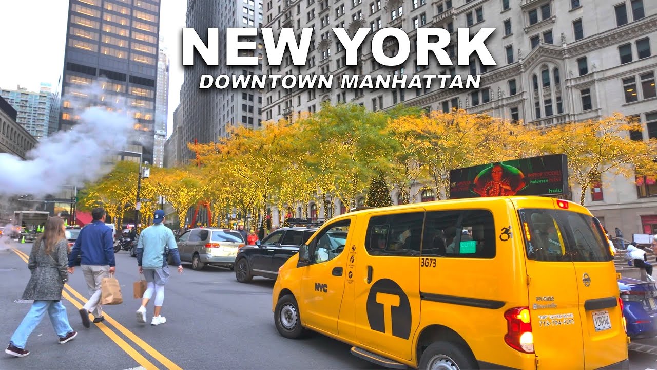 New York City 4K Walking Tour - DOWNTOWN MANHATTAN - One World Trade Center to South Street Seaport