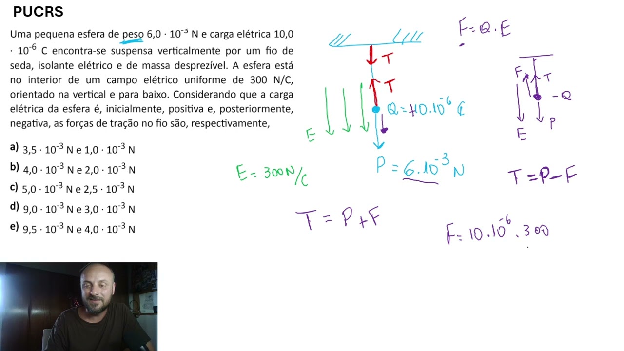 Questão resolvida 09 - Força elétrica e campo elétrico