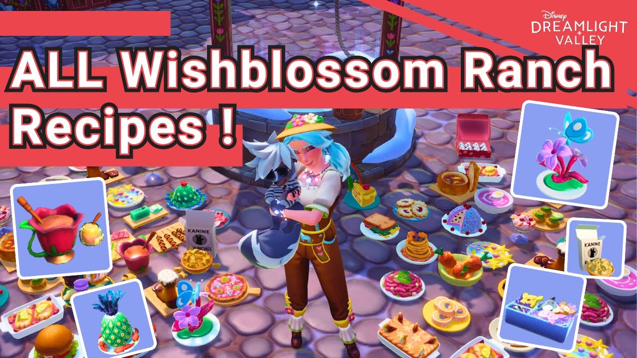 Как приготовить ВСЕ РЕЦЕПТЫ Wishblossom Ranch!! // Disney Dreamlight Valley