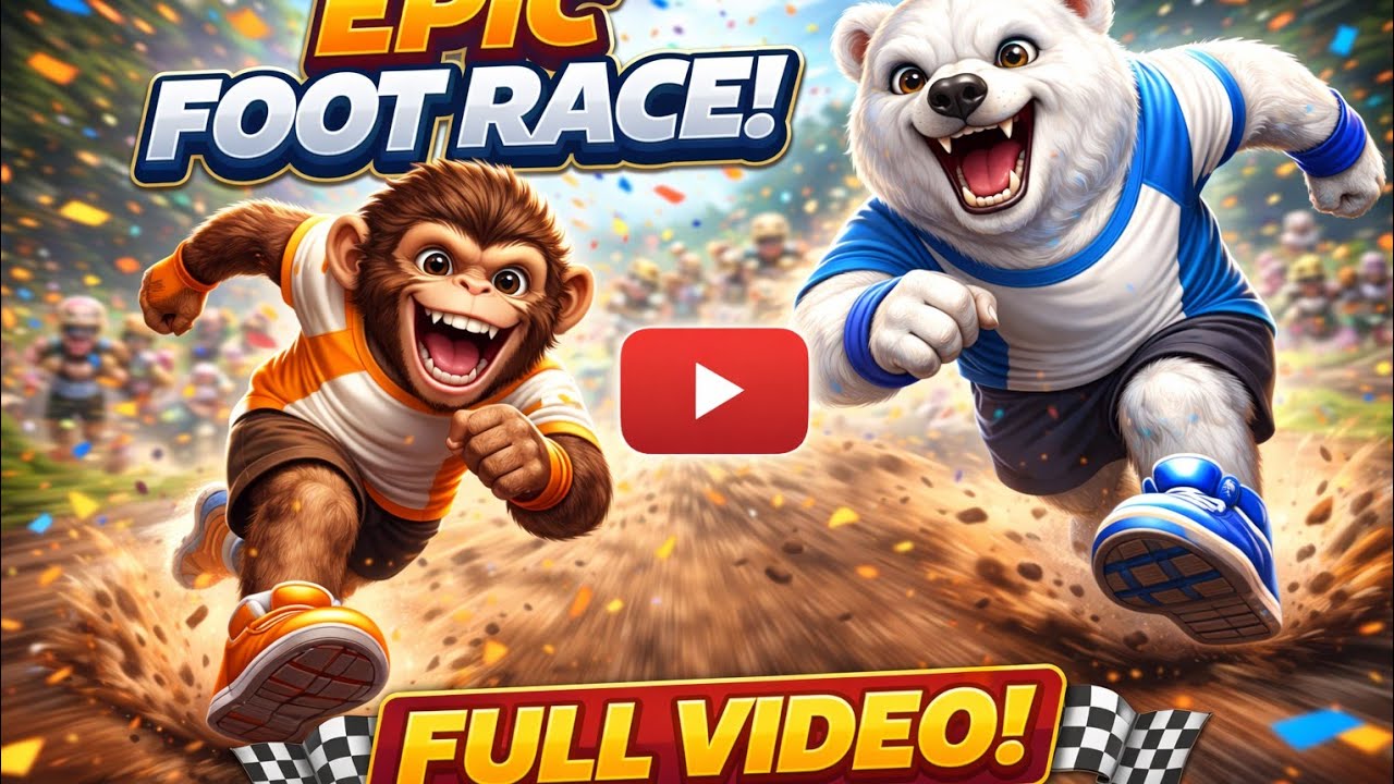 Monkey and Bear Race Competition | Super Funny Kids Video