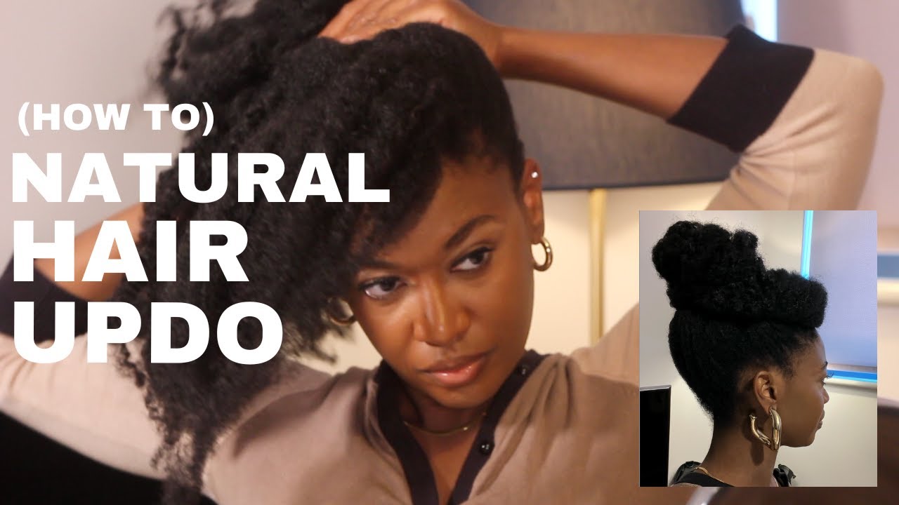 Natural Hair Updo | 4C Hair High Bun