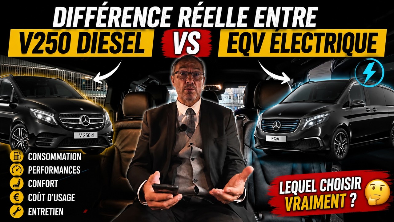 Classe V250 vs EQV : Quelle Différence Réelle pour un Chauffeur VTC ? 🚐⚡️