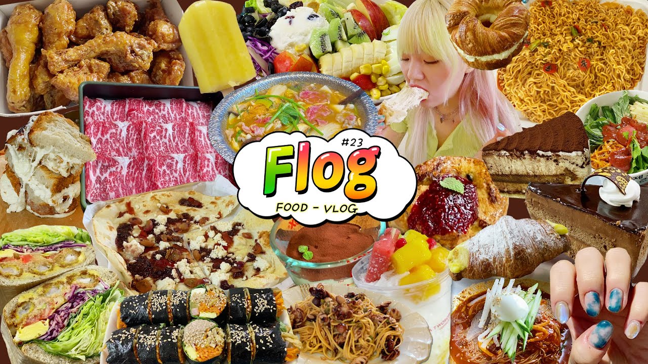 [푸로그] 집나간 동생이 돌아왔습니다-_-^ / 통새우샌드위치,크림크루아상,크림치즈김밥,비빔면,교촌,리코타피자,컵빙수,샤브샤브,냉면,신라면/네일아트 자라쇼핑