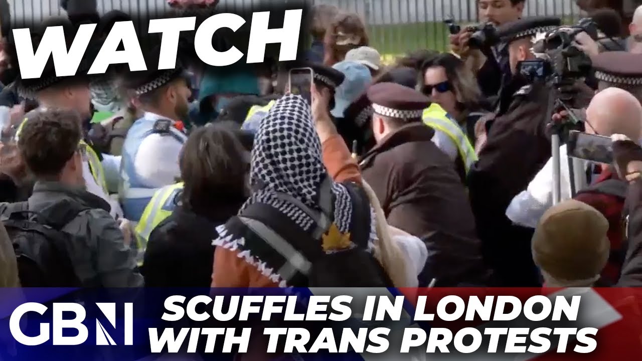 WATCH: Moment police rush in as trans activists CLASH with pro-women&rsquo;s rights group in London | NEW