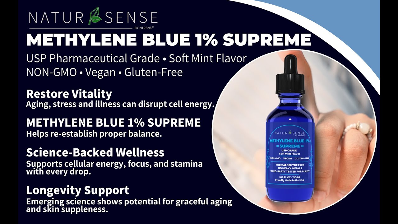 NaturSense Methylene Blue 1% Supreme - USP Pharmaceutical Grade - Soft Mint Flavor!