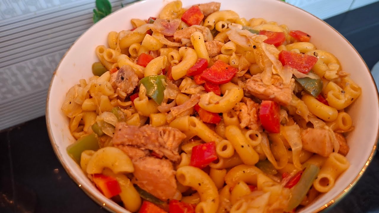 How to make chicken vegetable macaroni / quick and delicious