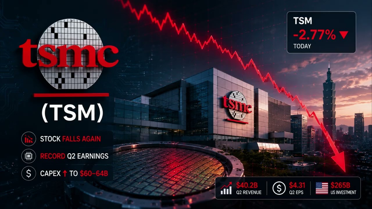 Акции TSMC (TSM) снова падают, несмотря на рекордные финансовые результаты за второй квартал.