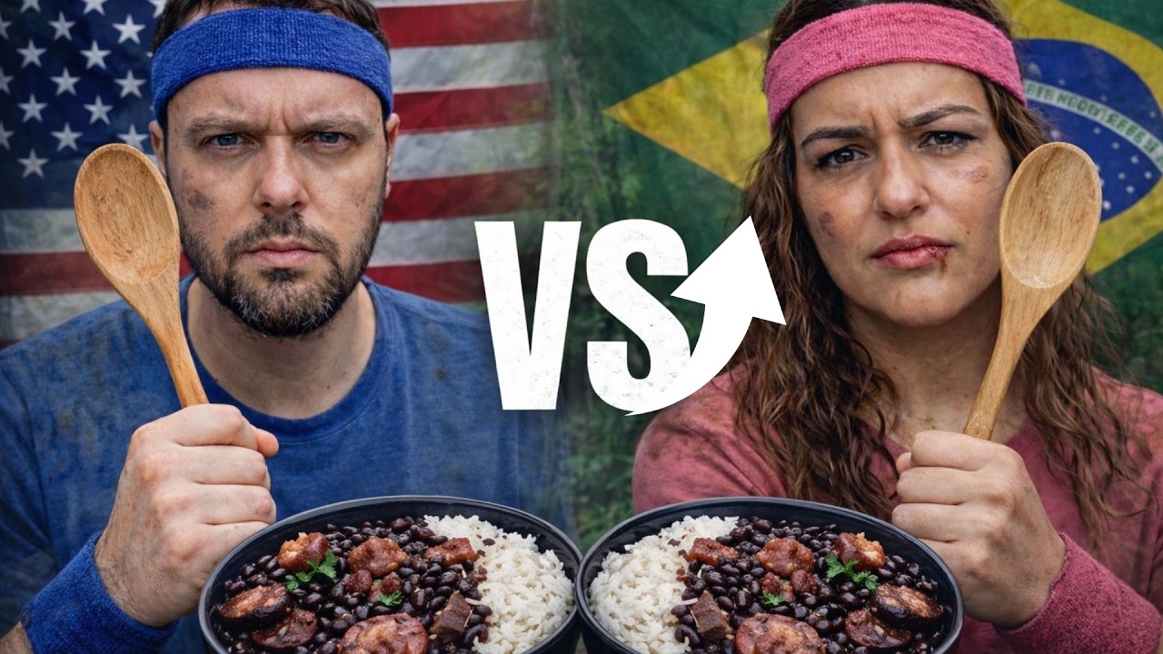 FEIJOADA MINEIRA VS. FEIJOADA DE LATA DO GRINGO! 🇧🇷🇺🇸 (Quem ganhou?)