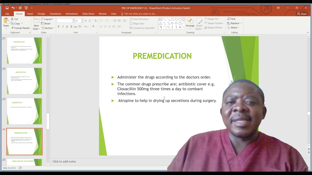PRE OPERATION EMERGENCY PREPARATION